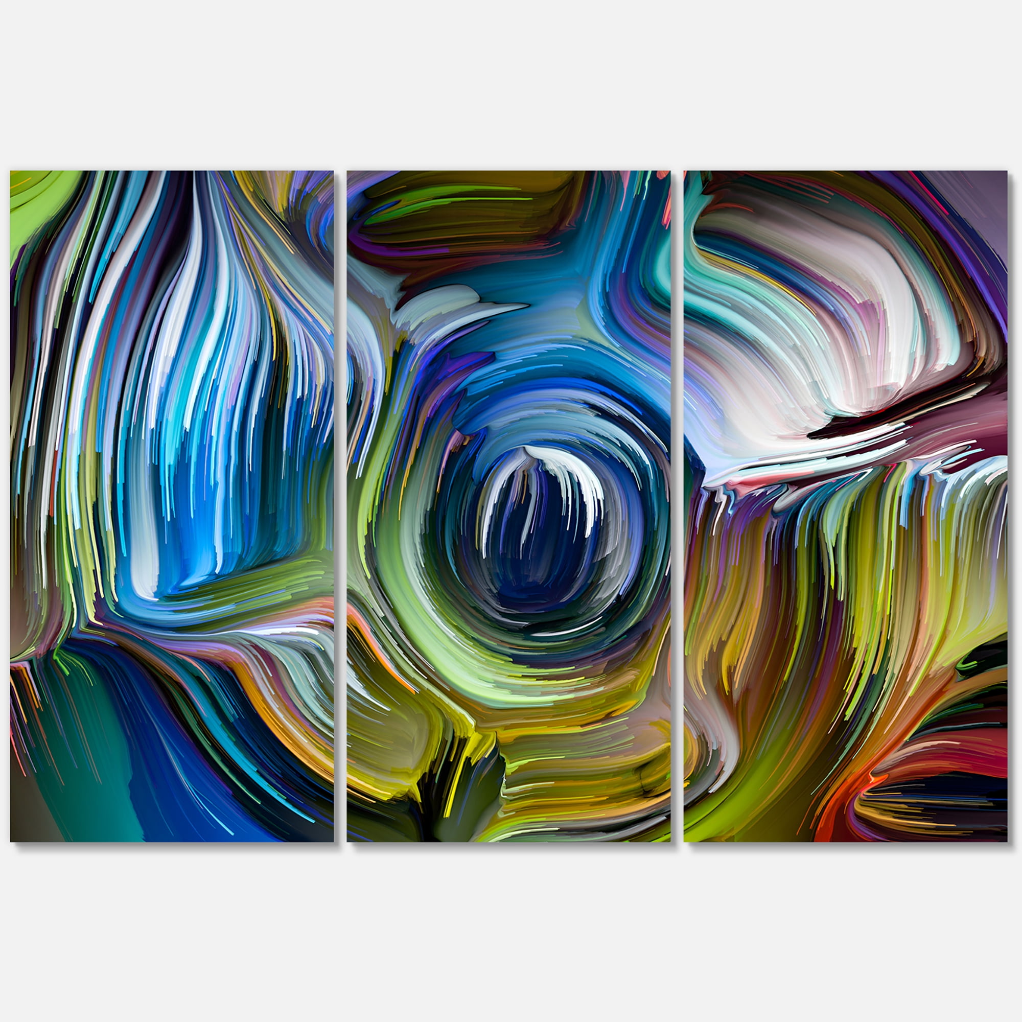 Designart ' Colour Spiral Fusion ' Modern Canvas Wall Art Print