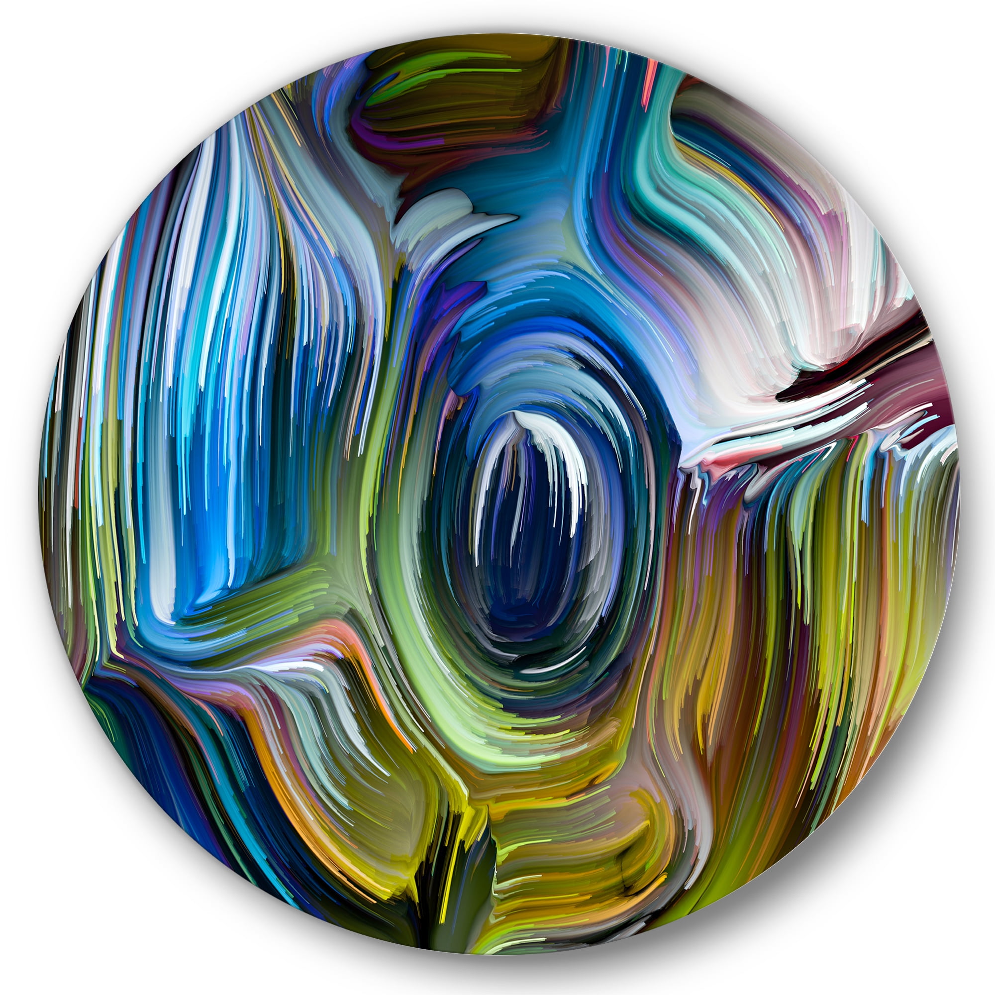 Designart 'Colour Spiral Fusion' Modern Circle Metal Wall Art 29x29 - Disc of 29