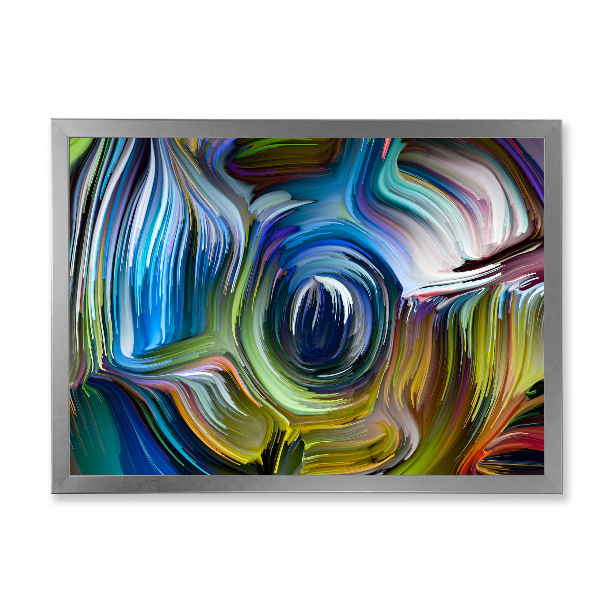Designart 'Colour Spiral Fusion' Modern Framed Art Print