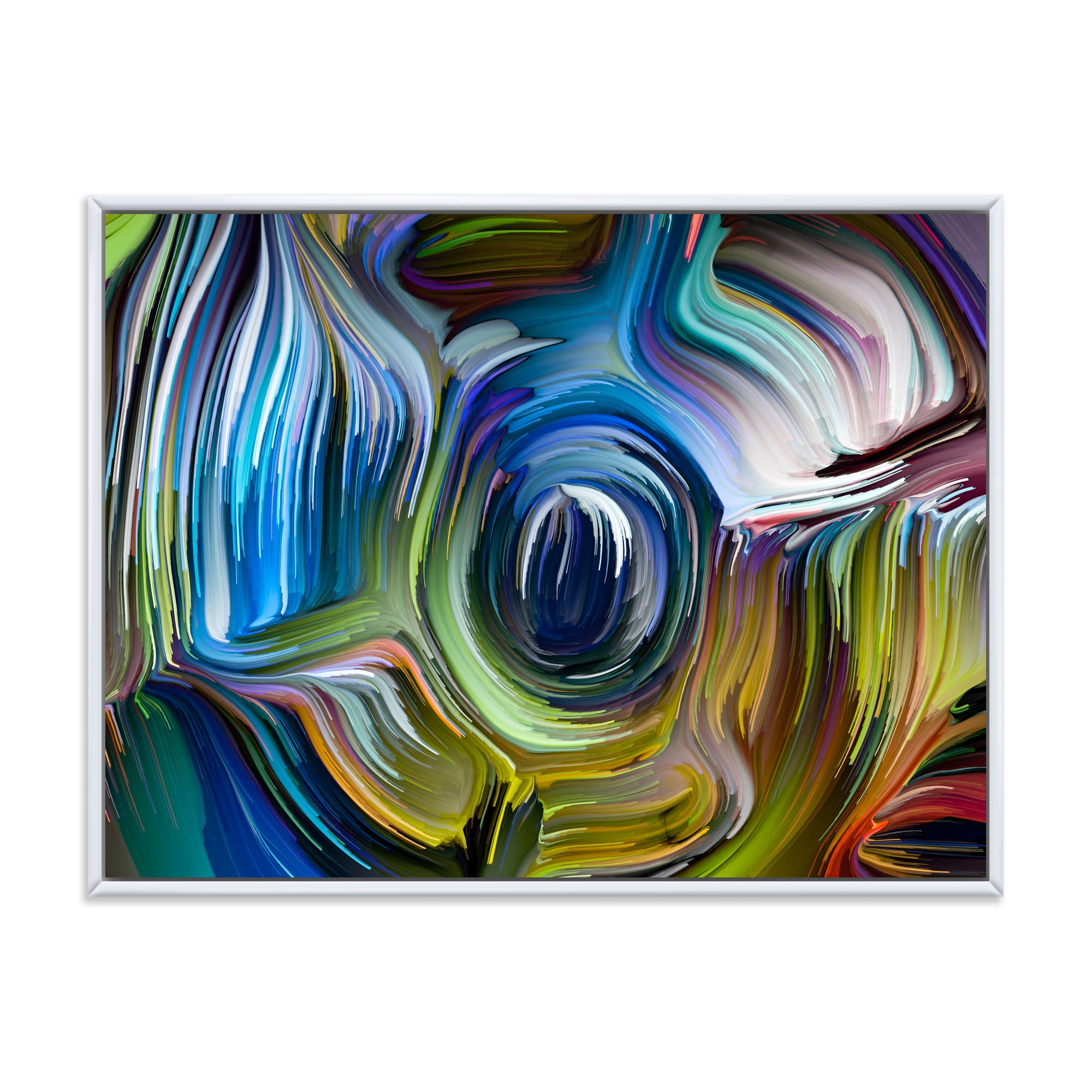 Designart 'Colour Spiral Fusion' Modern Framed Canvas Wall Art Print