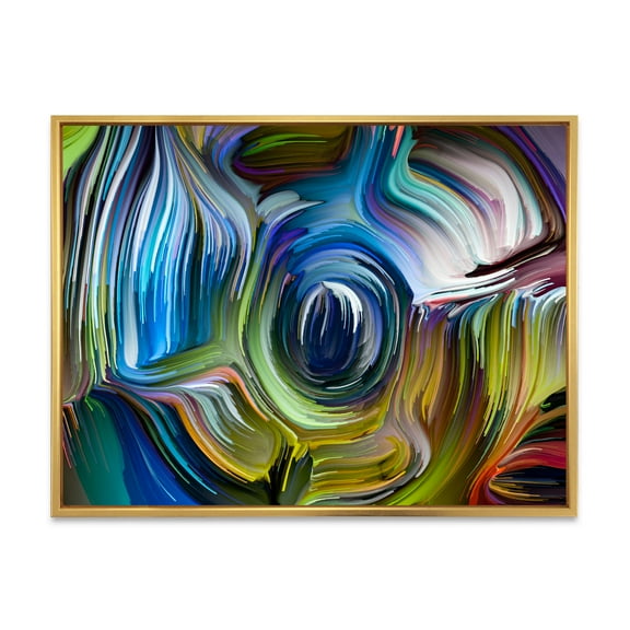 Designart 'Colour Spiral Fusion' Modern Framed Canvas Wall Art Print