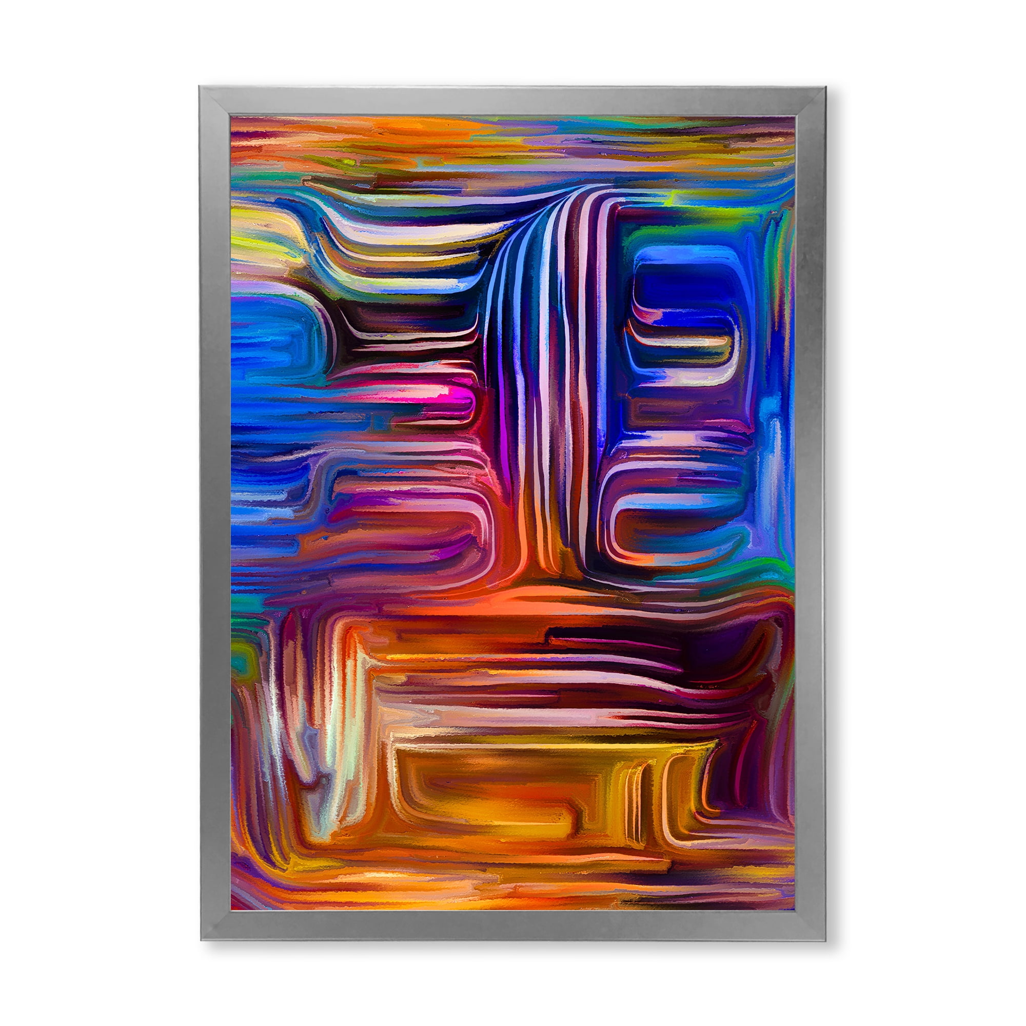 Designart 'Colour Spiral Fusion V' Modern Framed Art Print