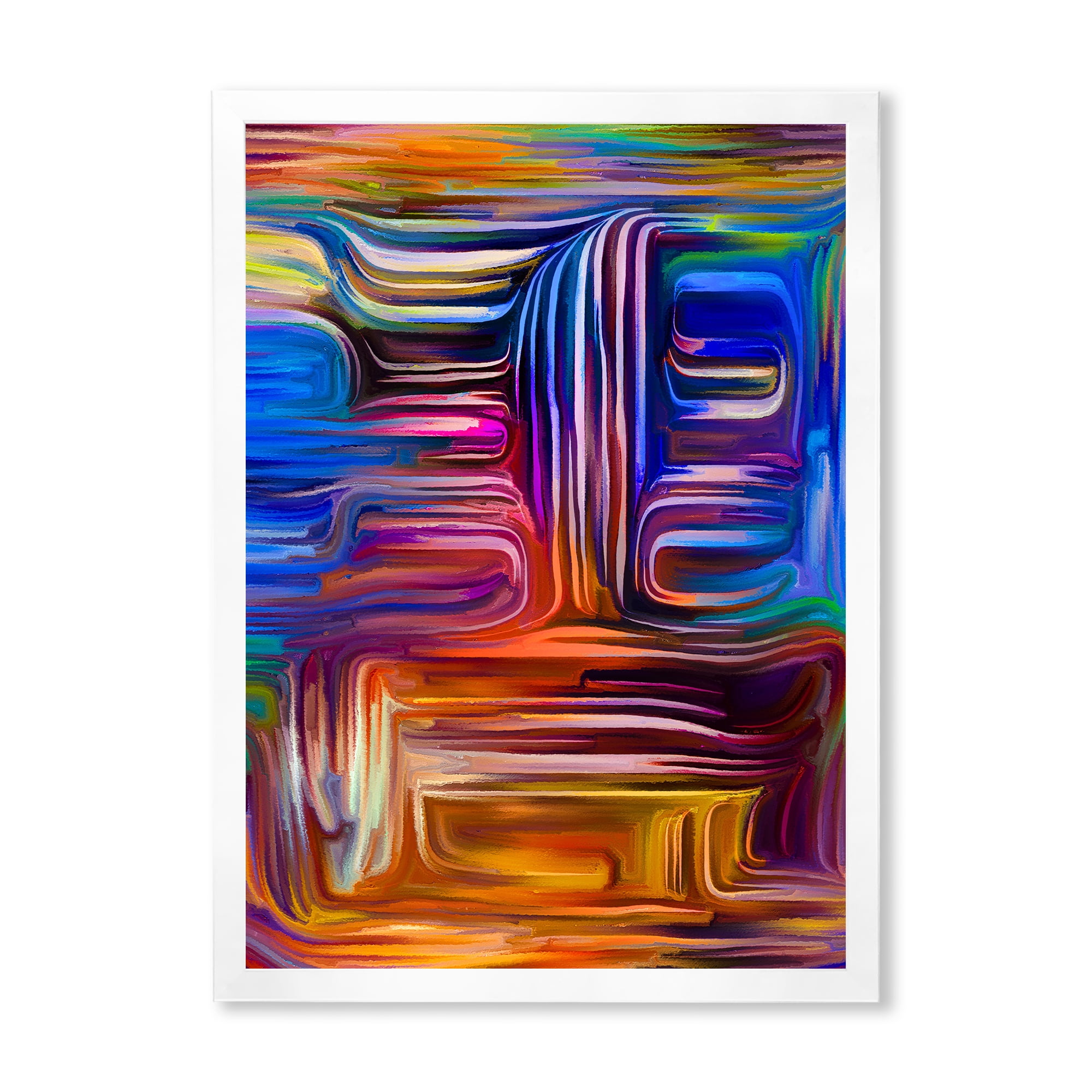 Designart 'Colour Spiral Fusion V' Modern Framed Art Print