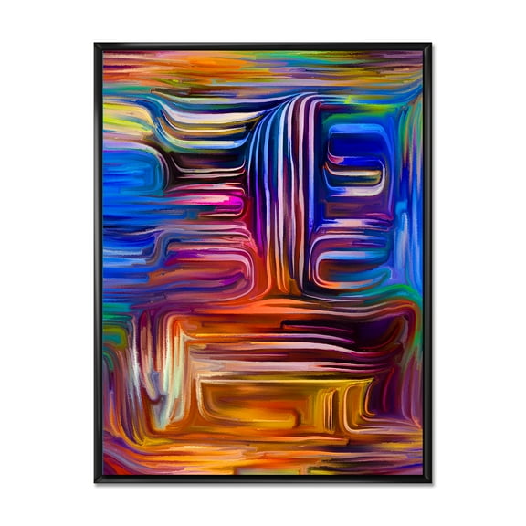 Designart 'Colour Spiral Fusion V' Modern Framed Canvas Wall Art Print