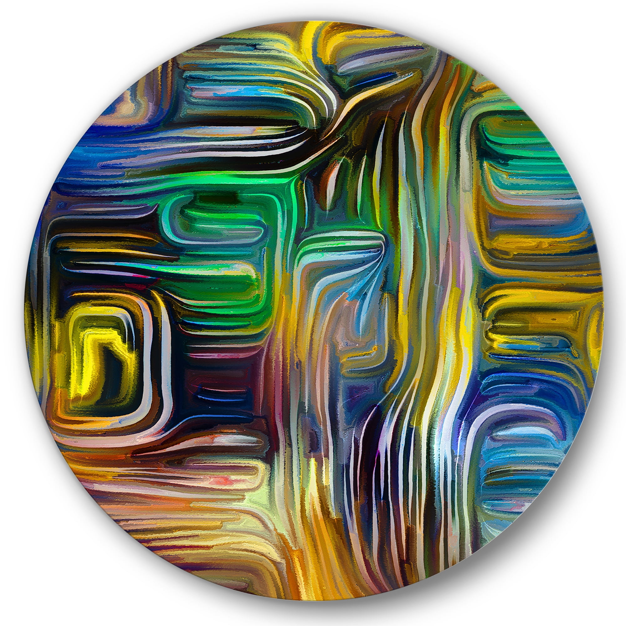 Designart 'Colour Spiral Fusion VI' Modern Circle Metal Wall Art 29x29 - Disc of 29