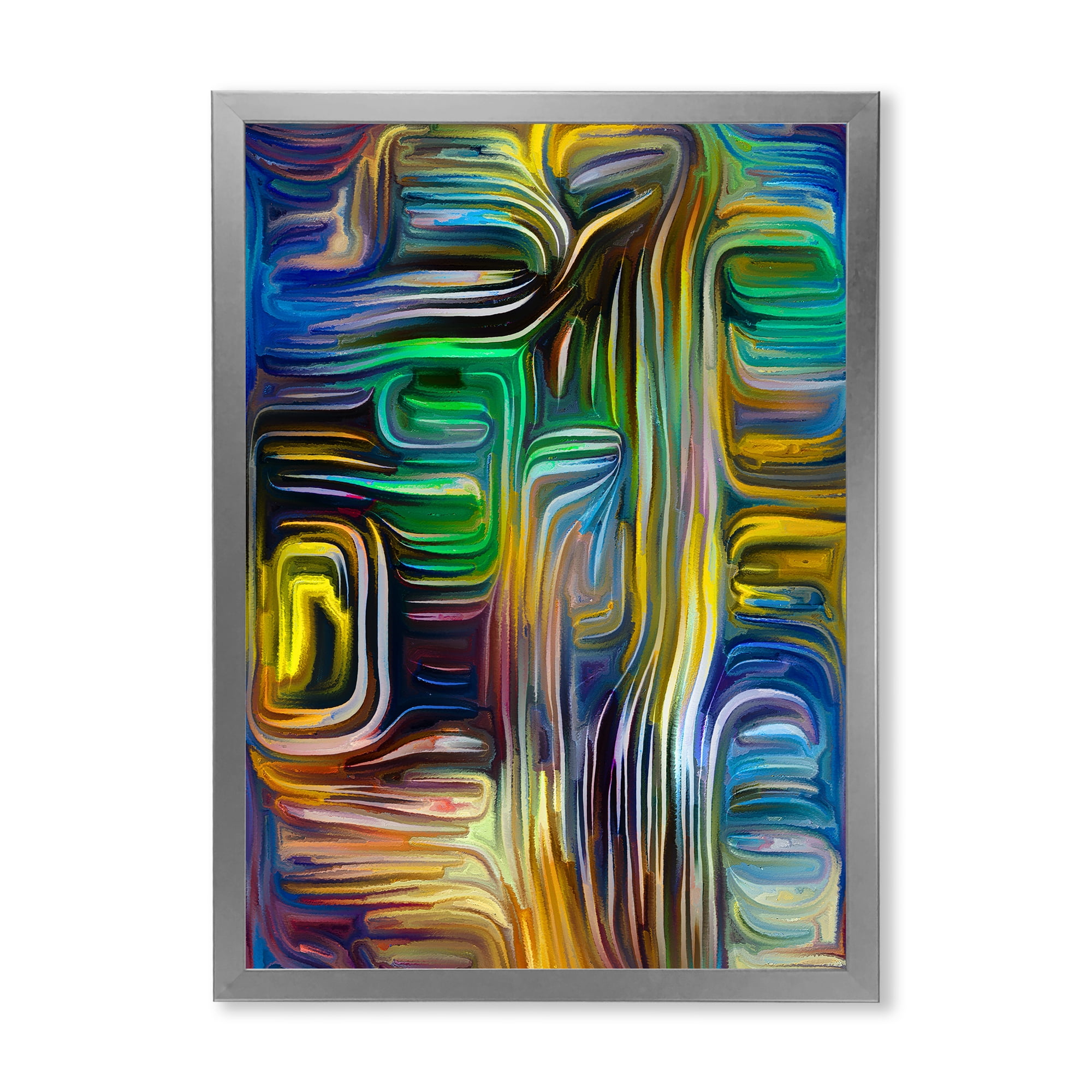 Designart 'Colour Spiral Fusion VI' Modern Framed Art Print