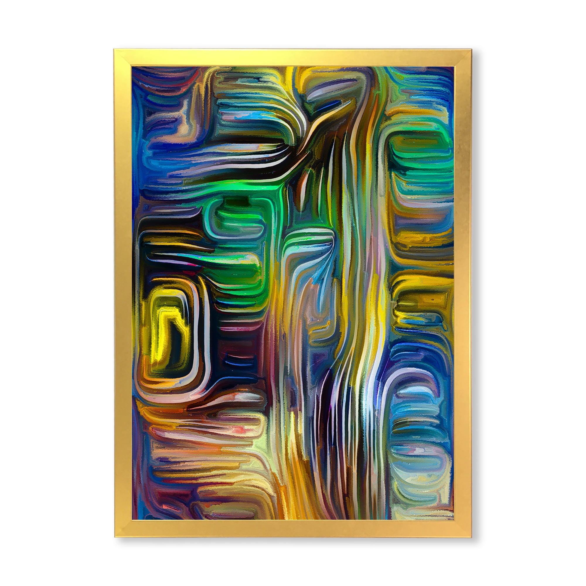 Designart 'Colour Spiral Fusion VI' Modern Framed Art Print
