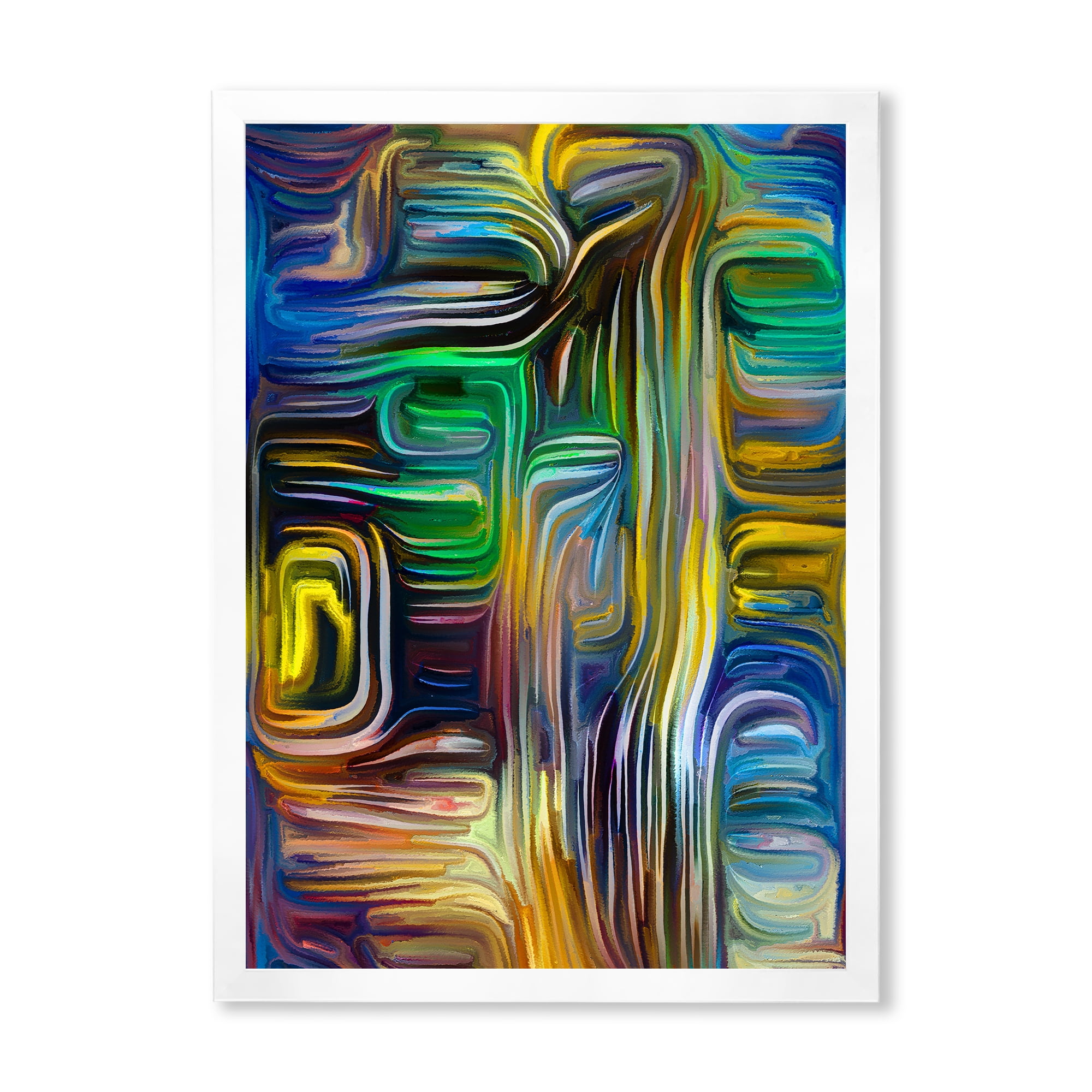 Designart 'Colour Spiral Fusion VI' Modern Framed Art Print
