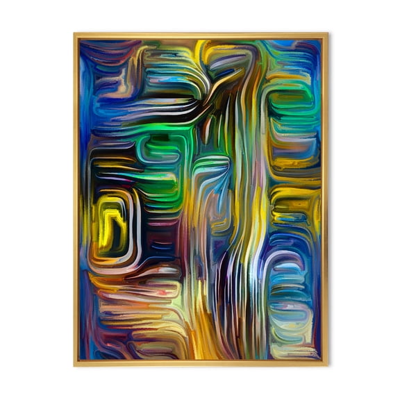 Designart 'Colour Spiral Fusion VI' Modern Framed Canvas Wall Art Print