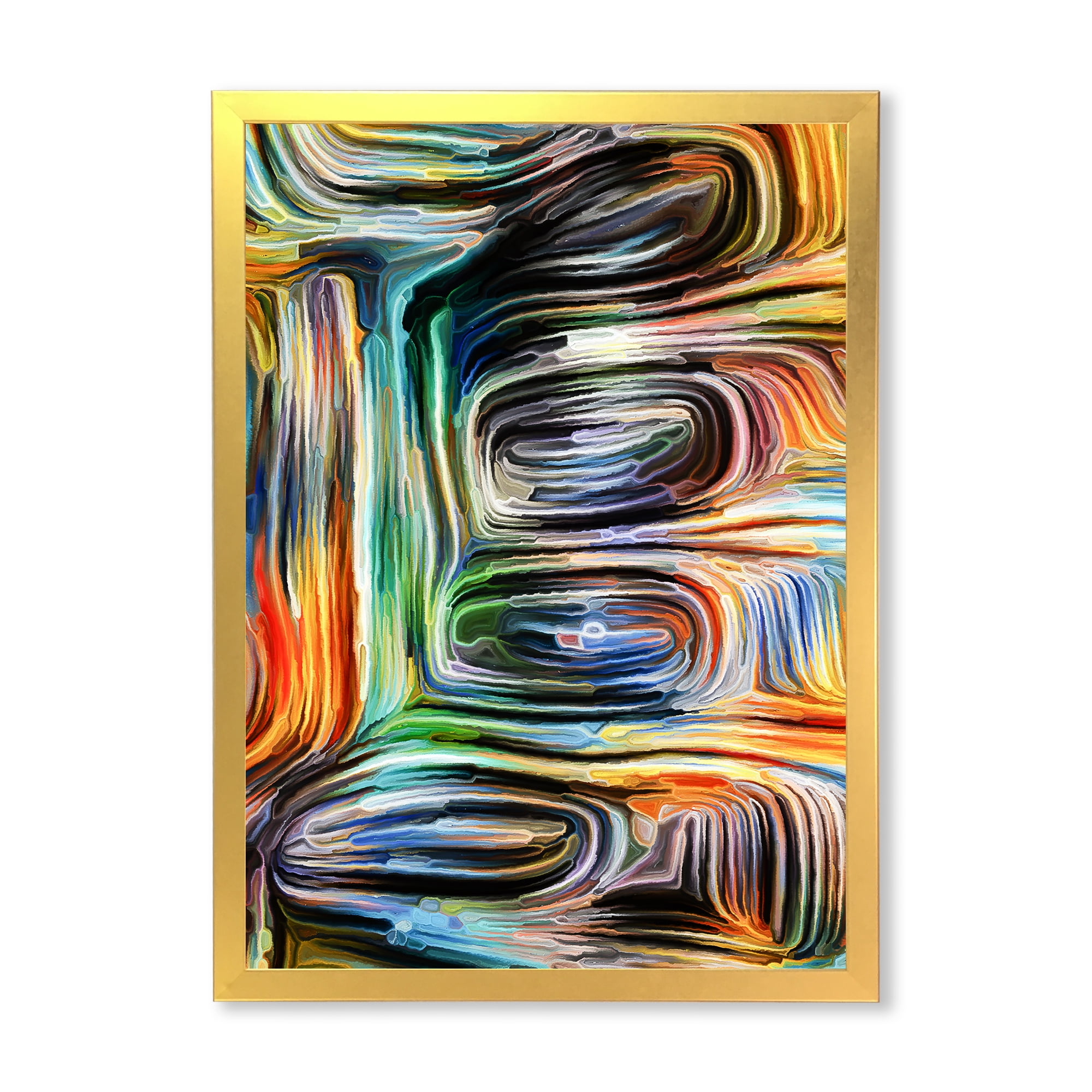 Designart 'Colour Spiral Fusion VII' Modern Framed Art Print