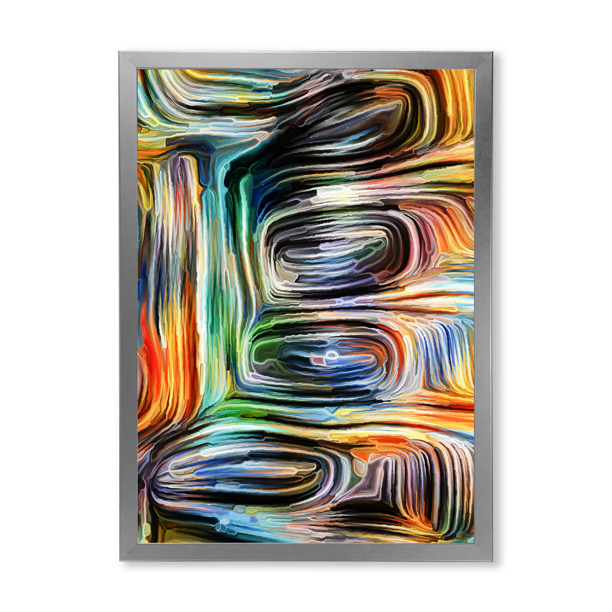 Designart 'Colour Spiral Fusion VII' Modern Framed Art Print