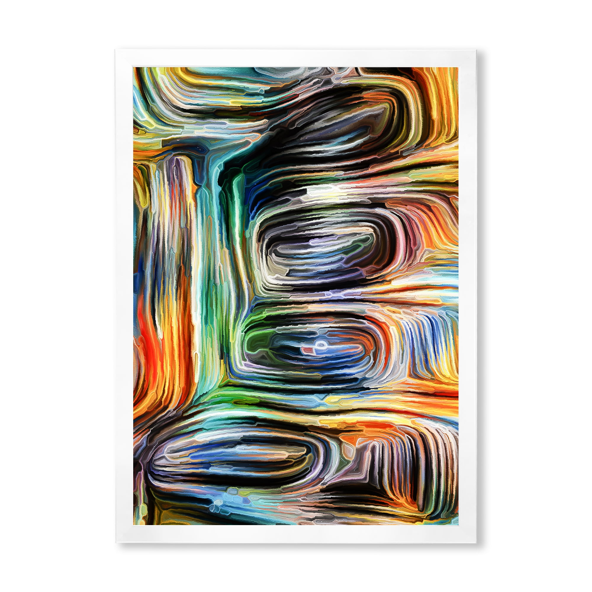 Designart 'Colour Spiral Fusion VII' Modern Framed Art Print