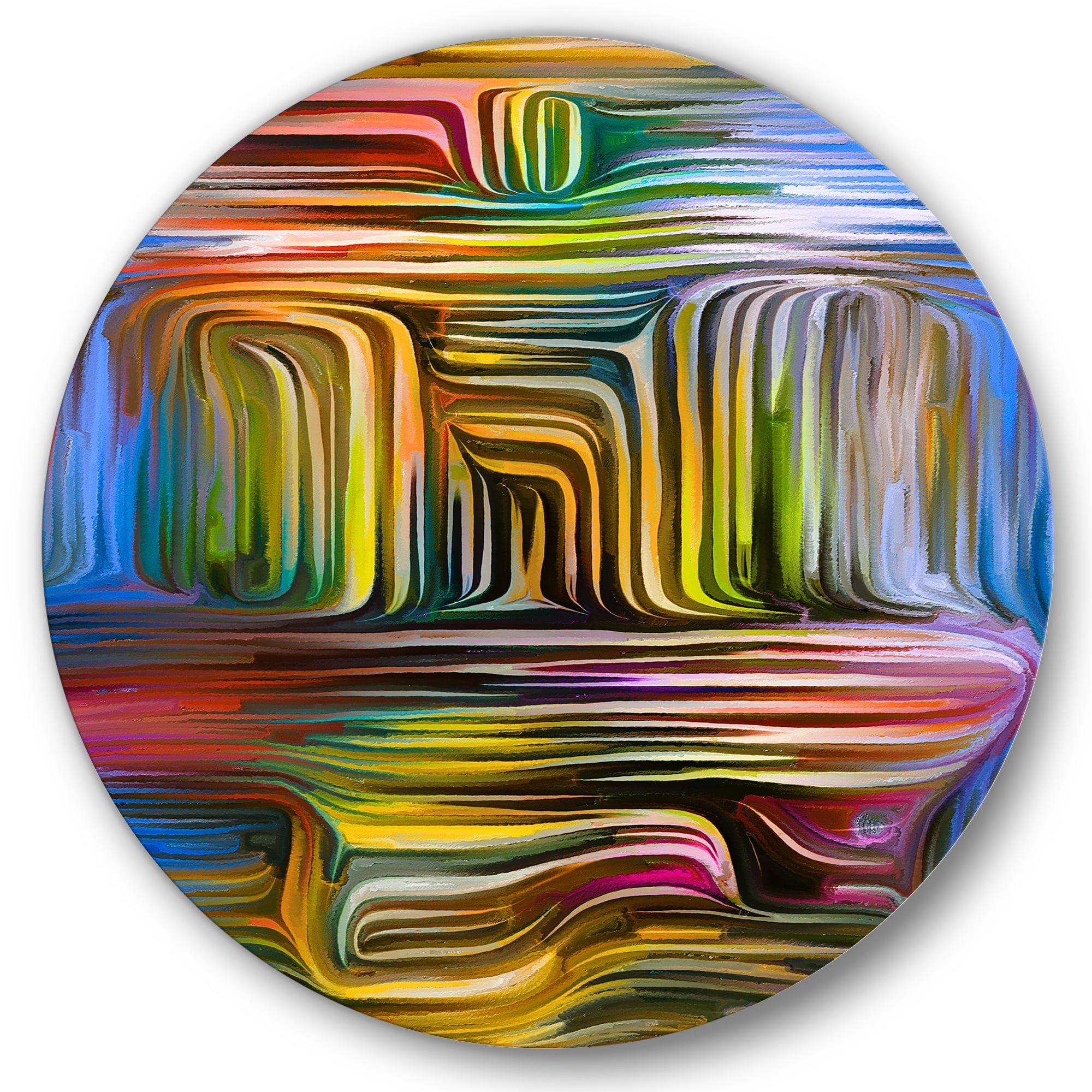Designart 'Colour Spiral Fusion VIII' Modern Circle Metal Wall Art 29x29 - Disc of 29