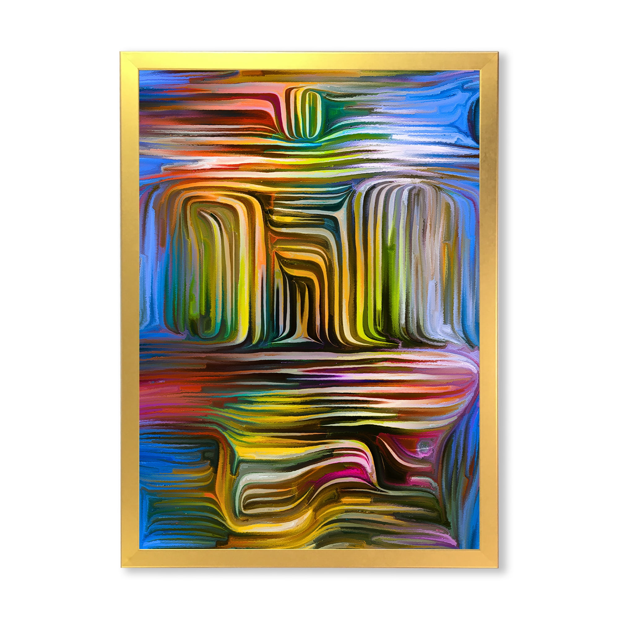 Designart 'Colour Spiral Fusion VIII' Modern Framed Art Print