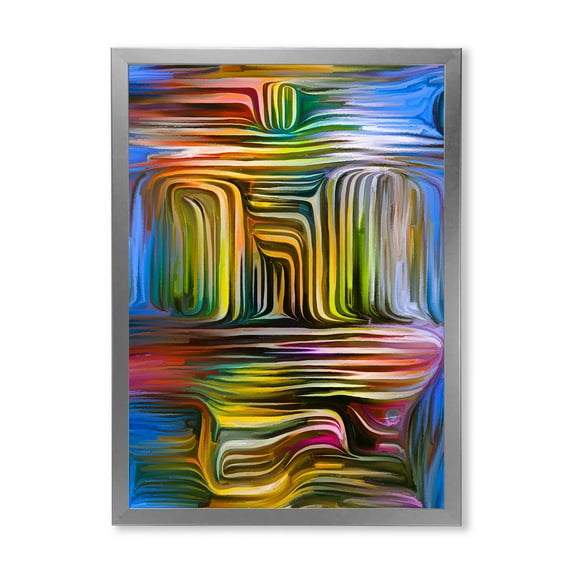 Designart 'Colour Spiral Fusion VIII' Modern Framed Art Print