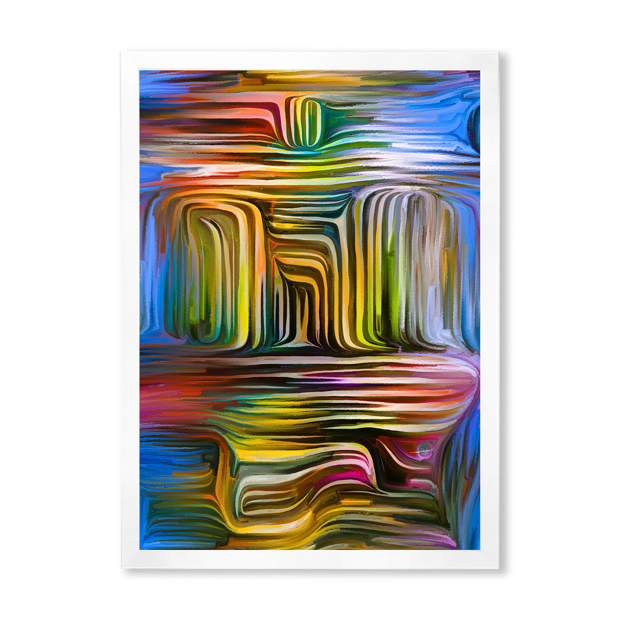 Designart 'Colour Spiral Fusion VIII' Modern Framed Art Print