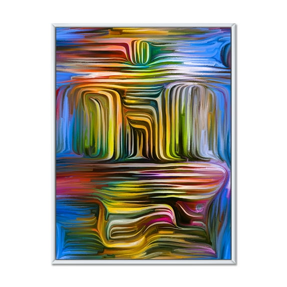 Designart 'Colour Spiral Fusion VIII' Modern Framed Canvas Wall Art Print