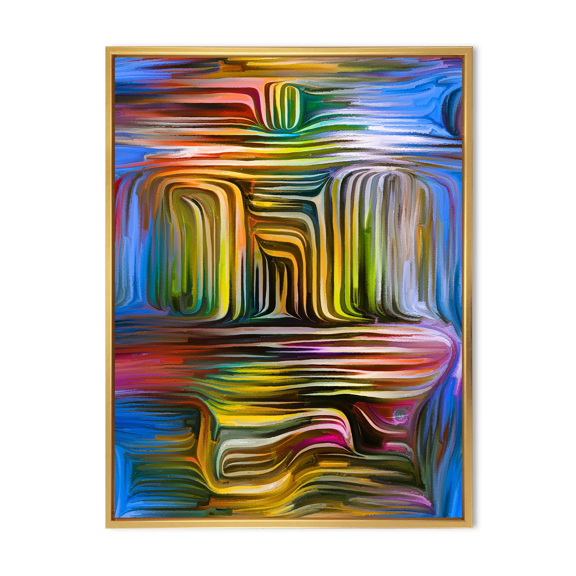Designart 'Colour Spiral Fusion VIII' Modern Framed Canvas Wall Art Print