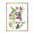 thumbnail image 1 of Designart 'Colourful Birds and Tropical Flowers II' Traditional Framed Canvas Wall Art Print, 1 of 5