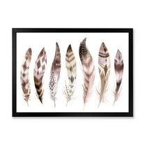 Designart 'Colourful Boho Art Feather Set X' Bohemian & Eclectic Framed Art Print