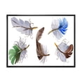 thumbnail image 1 of Designart 'Colourful Boho Feather Set On White IV' Bohemian & Eclectic Framed Canvas Wall Art Print, 1 of 5