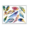 thumbnail image 1 of Designart 'Colourful Boho Feather Set On White VI' Bohemian & Eclectic Framed Canvas Wall Art Print, 1 of 5