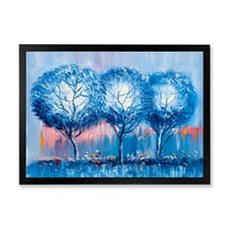 Designart 'Colourful Landscape Trees Impressionist III' Modern Framed Art Print