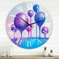 Designart 'Colourful Ornamental Trees I' Modern Wall Clock