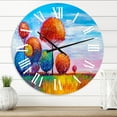 thumbnail image 1 of Designart 'Colourful Ornamental Trees Ix' Modern Wall Clock, 1 of 1