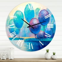 Designart 'Colourful Ornamental Trees V' Modern Wall Clock