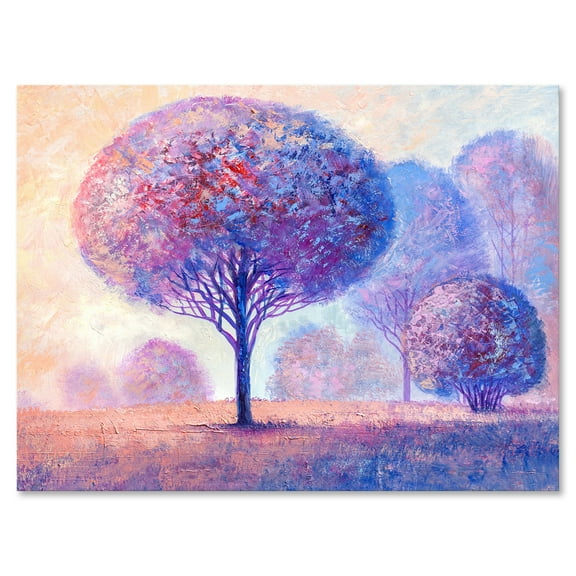 Designart ' Colourful Trees Abtract Impression II ' Traditional Canvas Wall Art Print