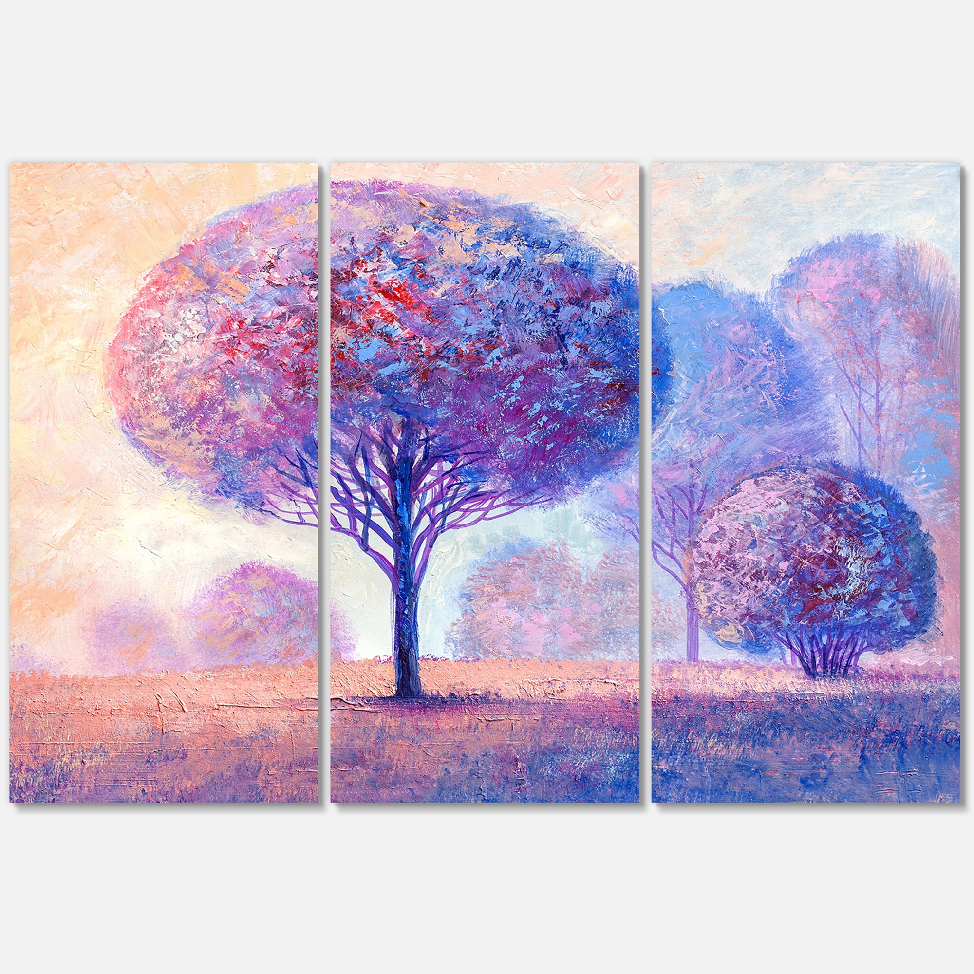 Designart ' Colourful Trees Abtract Impression II ' Traditional Canvas Wall Art Print