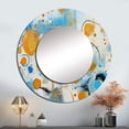 thumbnail image 1 of Designart "Combat of Teal, White, and Gold Abstraction IV" Abstract Shapes Rund Mirror For Wall Decor - Large Blue Round Printed Mirror -Modern Round Living Room Mirror - 29" x 29", 1 of 6