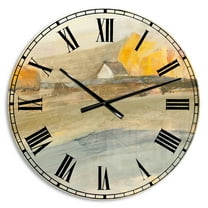 Designart 'Coming on Farmhouse Landscape' Traditional wall clock