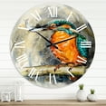 thumbnail image 1 of Designart 'Common Kingfisher Eating A Small Fish' Traditional Wall Clock, 1 of 5