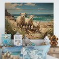 thumbnail image 1 of Designart "Companionship by the Coastal Port" Animals Print on Natural Pine Wood, 1 of 5