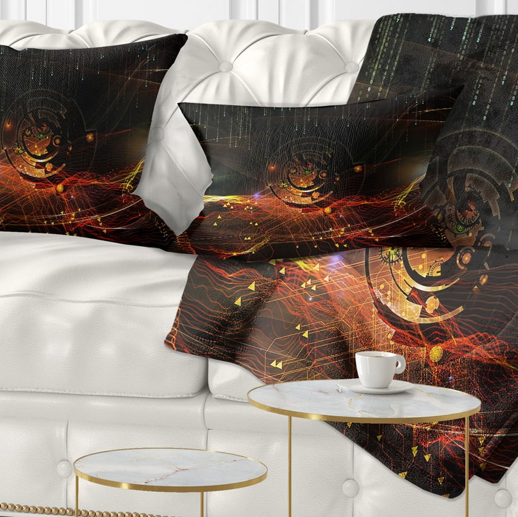 Designart Composition of Elements - Contemporary Throw Pillow - 12x20