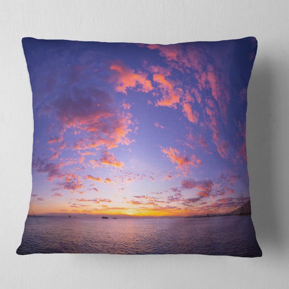 Designart Composition of Nature Beautiful Seascape - Modern Landscape Printed Throw Pillow - 18x18