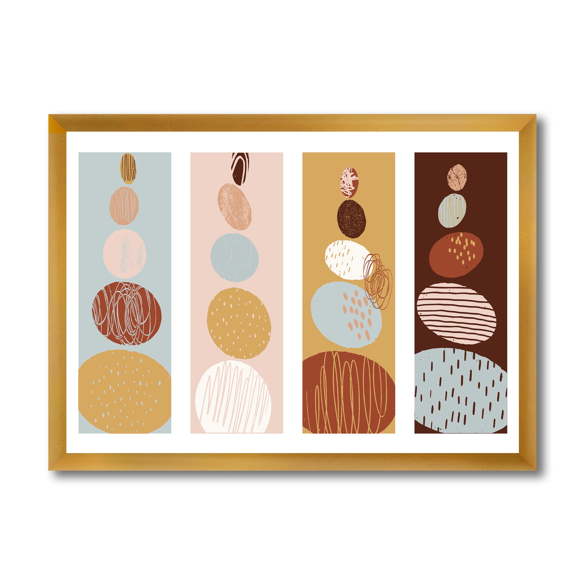 Designart 'Compostion Minimalistic of Organic Shaped Pebbles' Modern Framed Art Print