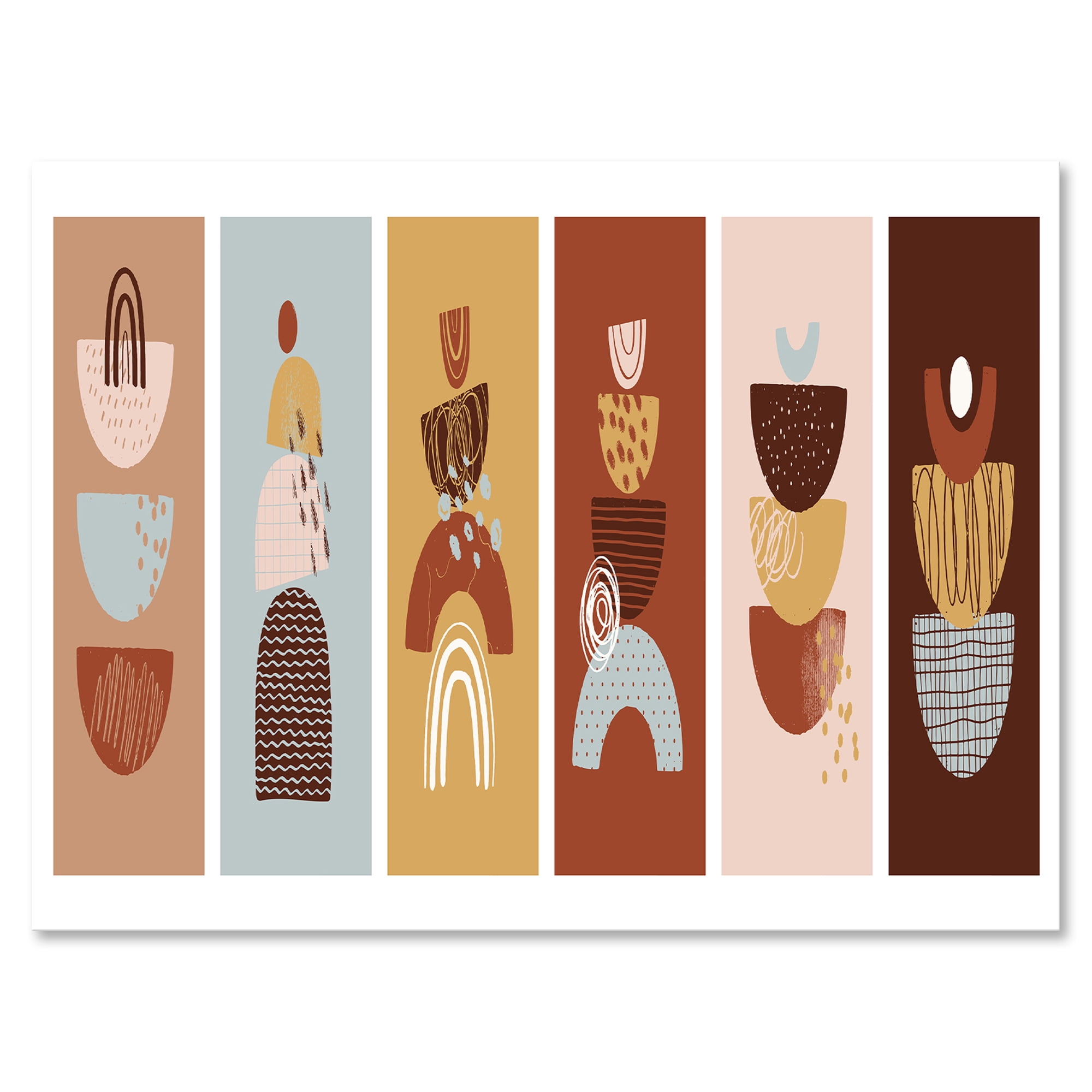 Designart ' Compostion Minimalistic of Organic Shapes II ' Modern Canvas Wall Art Print