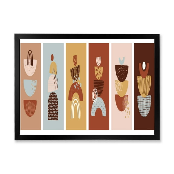 Designart 'Compostion Minimalistic of Organic Shapes II' Modern Framed Art Print