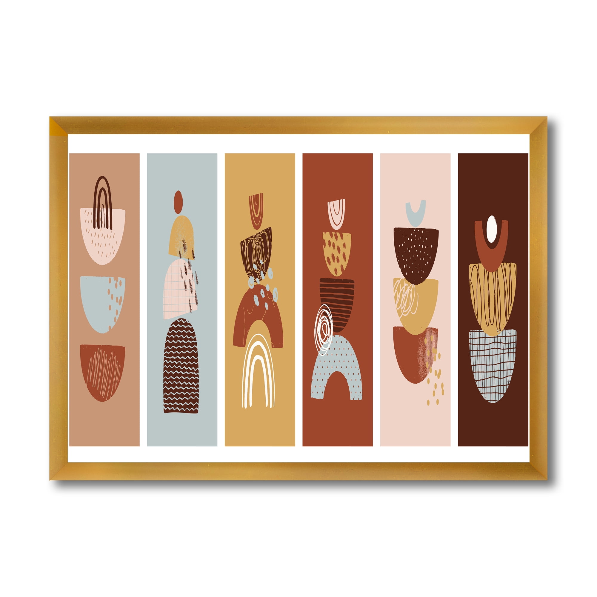 Designart 'Compostion Minimalistic of Organic Shapes II' Modern Framed Art Print