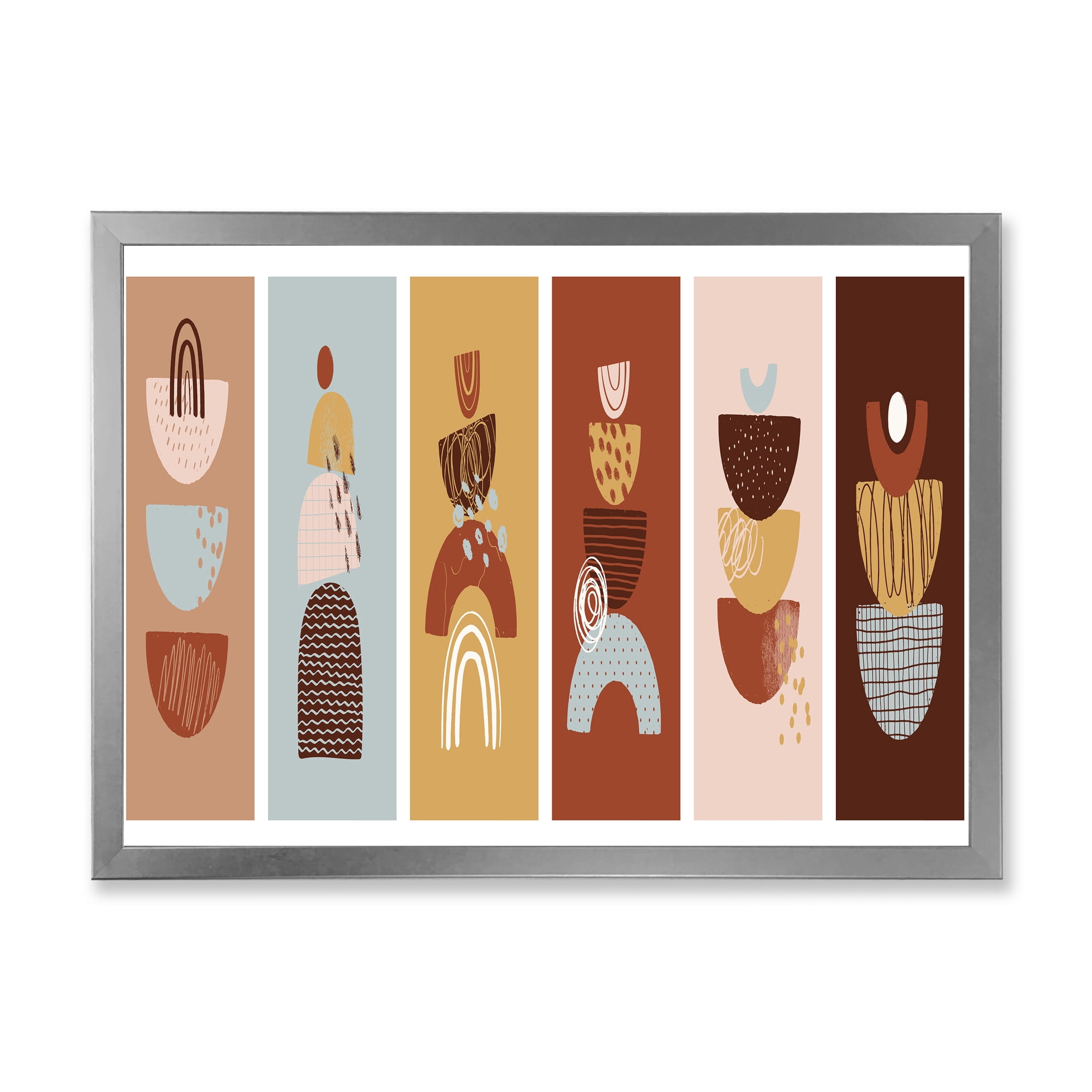 Designart 'Compostion Minimalistic of Organic Shapes II' Modern Framed Art Print