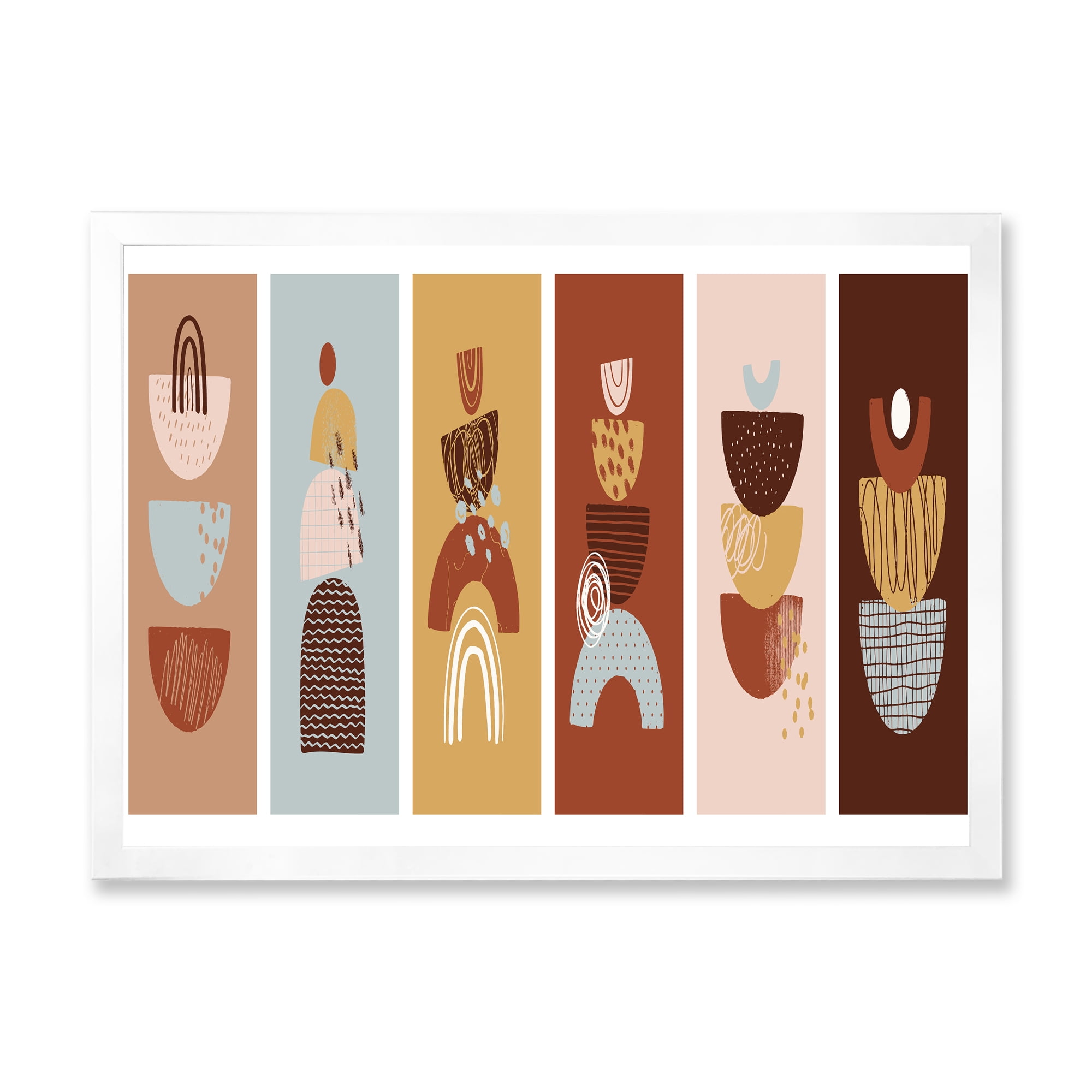 Designart 'Compostion Minimalistic of Organic Shapes II' Modern Framed Art Print