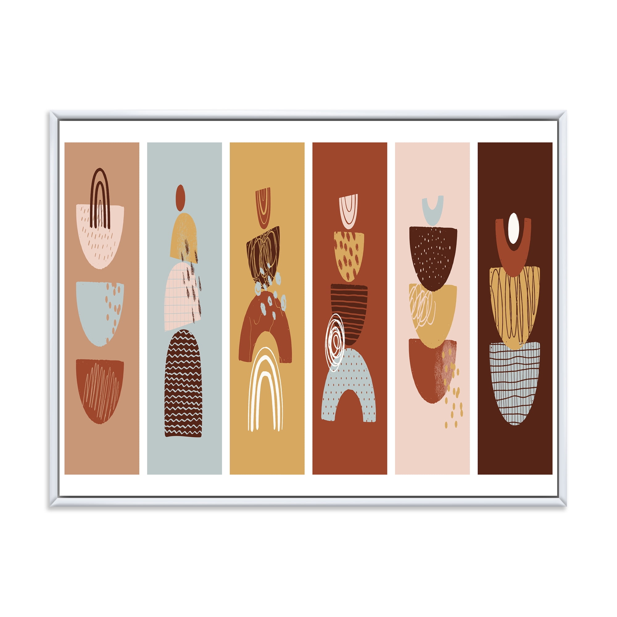 Designart 'Compostion Minimalistic of Organic Shapes II' Modern Framed Canvas Wall Art Print