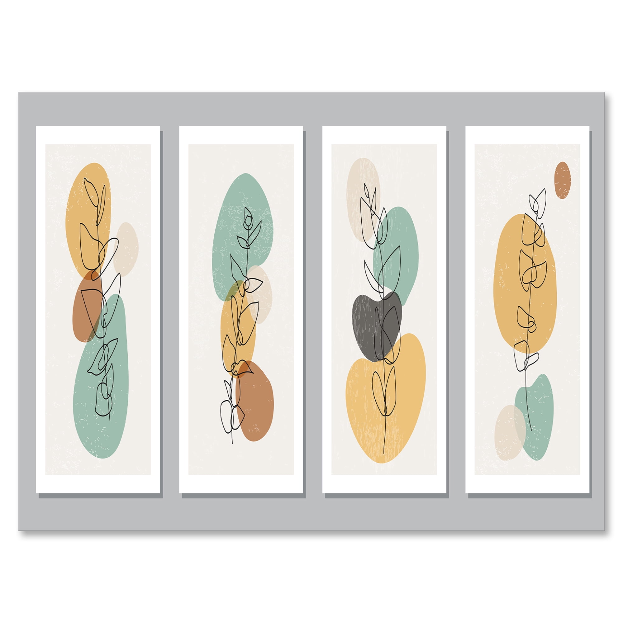 Designart ' Compostion Minimalistic of Organic Shapes III ' Modern Canvas Wall Art Print