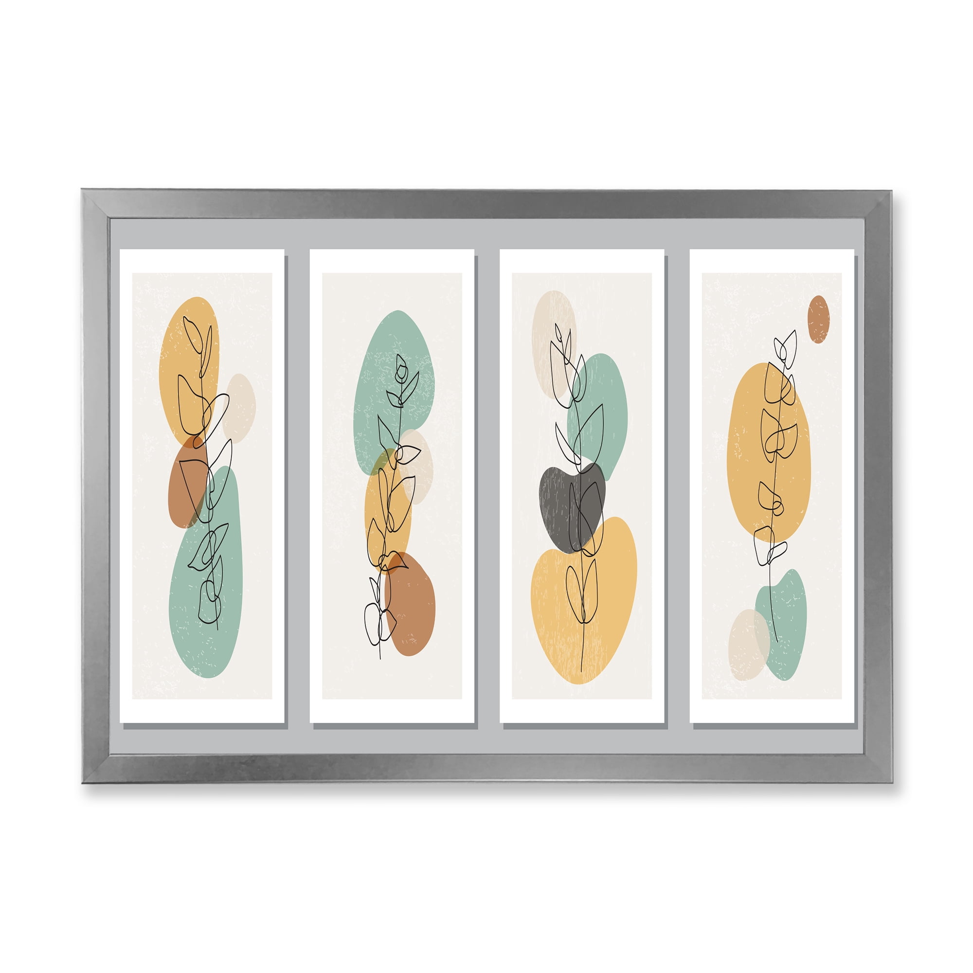 Designart 'Compostion Minimalistic of Organic Shapes III' Modern Framed Art Print