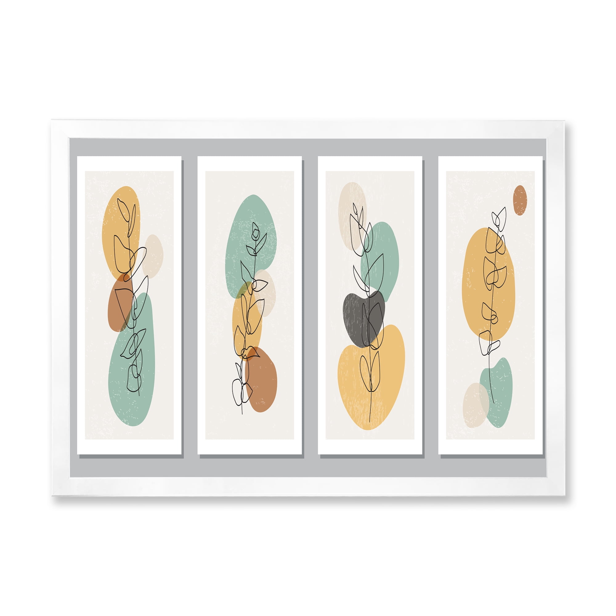 Designart 'Compostion Minimalistic of Organic Shapes III' Modern Framed Art Print