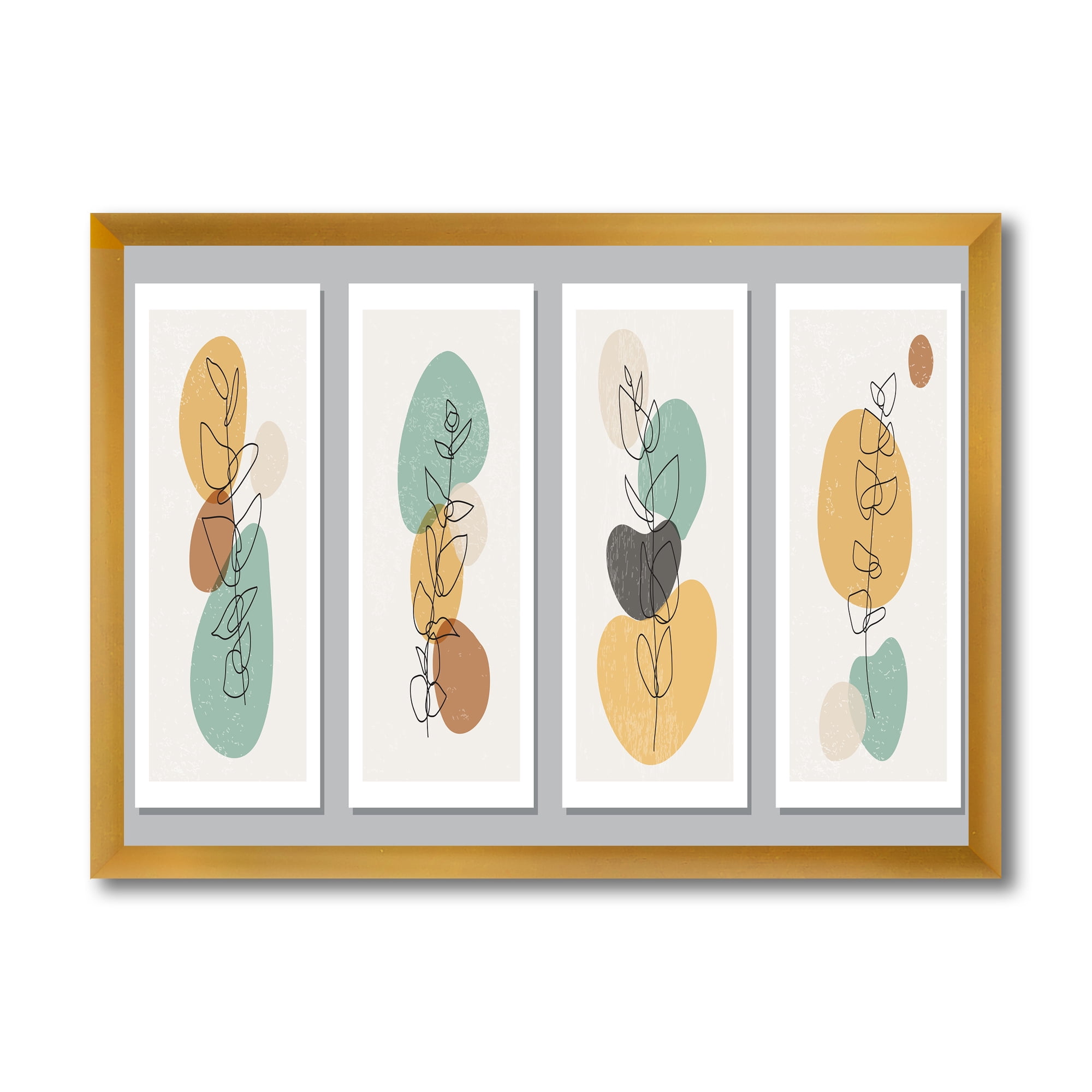 Designart 'Compostion Minimalistic of Organic Shapes III' Modern Framed Art Print