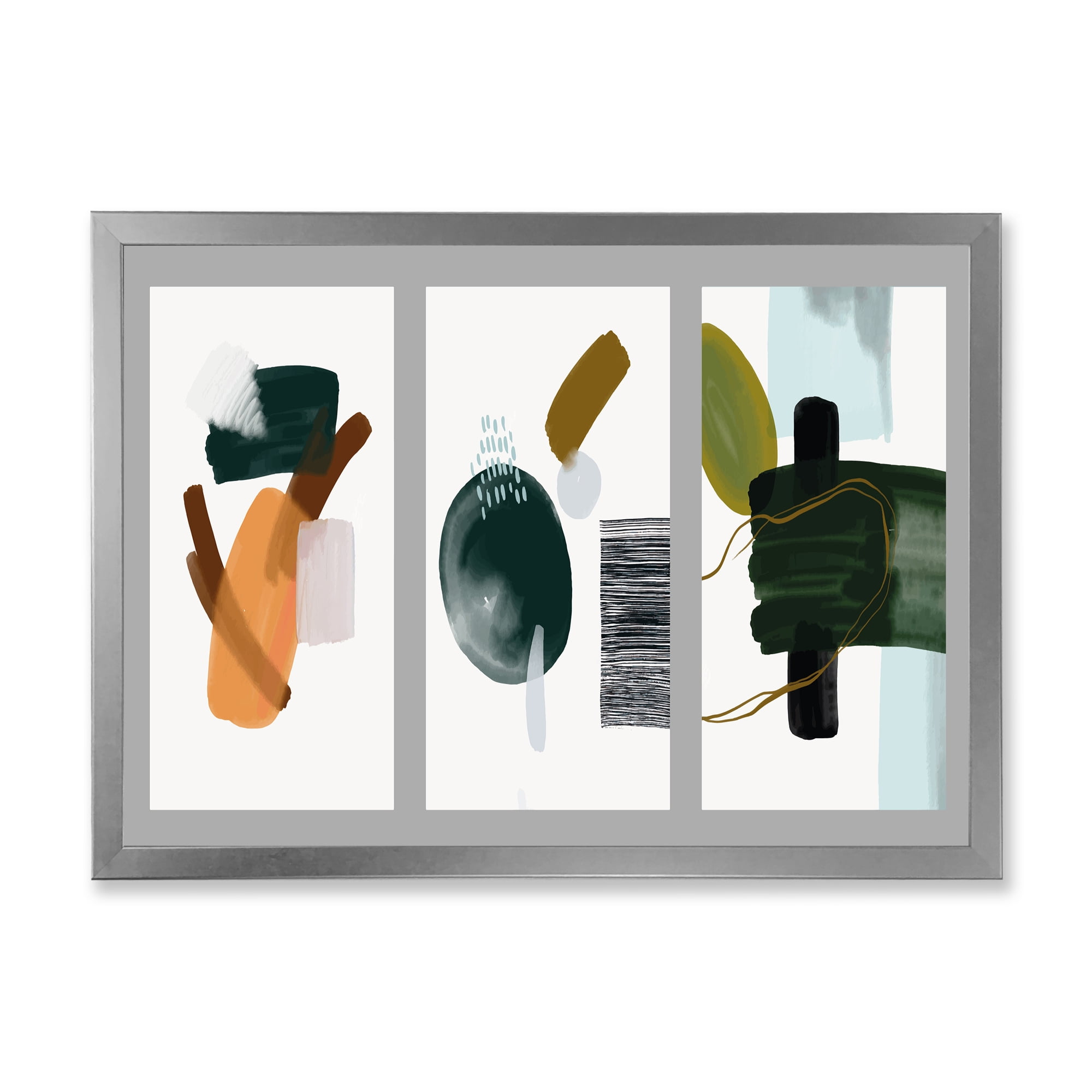 Designart 'Compostion Minimalistic of Organic Shapes IV' Modern Framed Art Print
